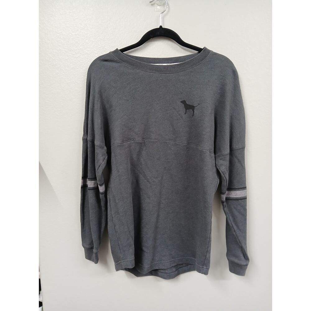 Victoria's Secret PINK long-sleeve sweatshirt heathered gray color. Size XS